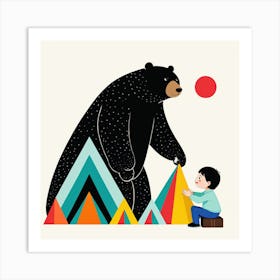 Bear And A Boy 12 Art Print