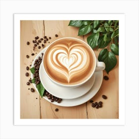 Coffee Cup With Heart 11 Art Print