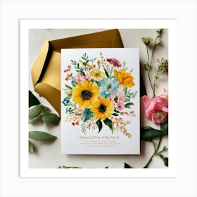 A Photo Of A Wedding Invitation Card 1 Art Print