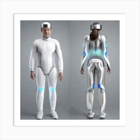 Futuristic Man And Woman 2 Art Print