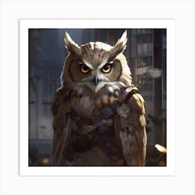 Owl stand Art Print