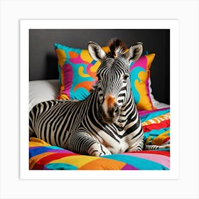 Zebra On Bed Chillout Art Print