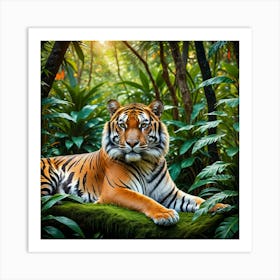 Tiger In The Jungle Art Print