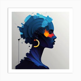 Abstract Portrait Of A Woman 4 Art Print