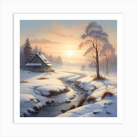 Winter Morning Forest Art Print