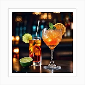 Cocktail On A Bar 6 Art Print