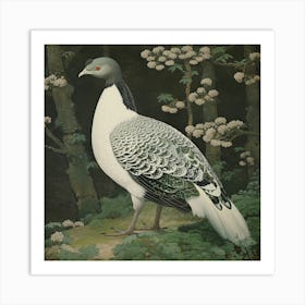 Ohara Koson Inspired Bird Painting Grouse 2 Square Art Print