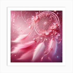 Pink Dream Catcher Art Print