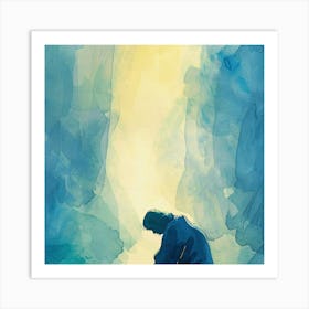 Jesus Kneeling Art Print