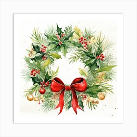 Christmas Wreath 4 Art Print