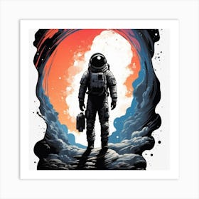 Astronaut In Space Art Print