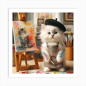 Artist Kitten 3 Art Print