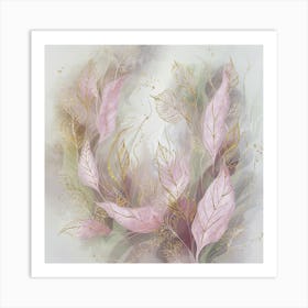 Pink Leaves Art Print