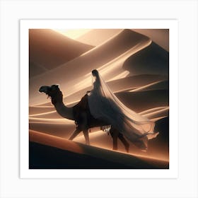 Camel In The Desert Art Print