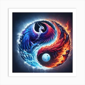 Phoenix Yin Yang Art Print