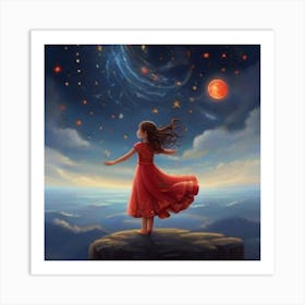 Little Girl In The Sky Art Print