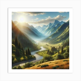 Landscape In The Mountains Art Print