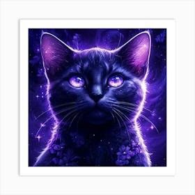 Purple Cat Art Print