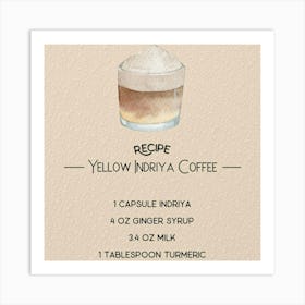 Yellow Indy Coffee Art Print