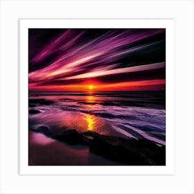 Sunset Over The Ocean 259 Art Print