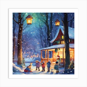 Christmas In The Woods Art Print