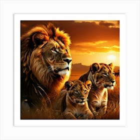 Serengeti National Park Tanzania Lions Art Print