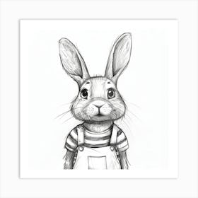 Rabbit In Overalls 1 Art Print