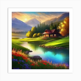 House By The Lake 3 Art Print