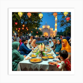 Muslim Family Having Dinner 1 Poster