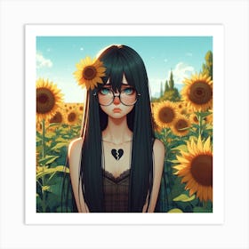 Sunflower Girl 4 Art Print