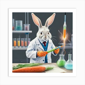 Rabbit In A Lab 2 Art Print