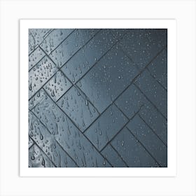Rain Drops On Tile Art Print