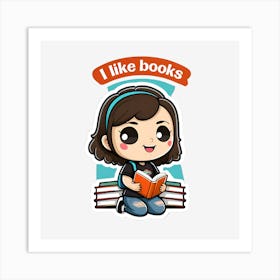 I Like Books Art Print