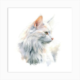 Turkish Angora Cat Portrait 3 Art Print