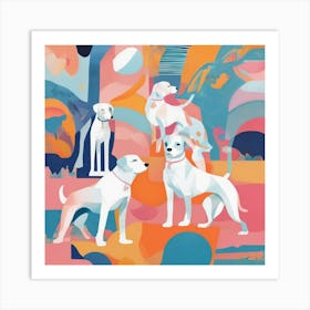 Dogs In The Park 1 Art Print