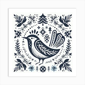 Scandinavian style, bird 1 Art Print