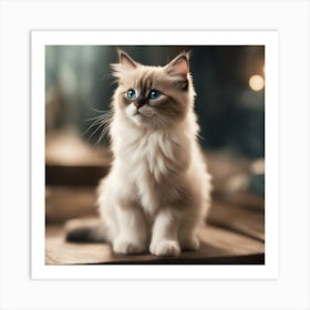 Cat With Blue Eyes 2 Art Print