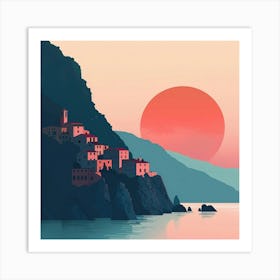 Sunset Over Cinque Terre Art Print