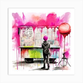 Food Truck Splash Color Explosion Art Print