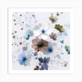 Botanical Wild Flowers  Art Print