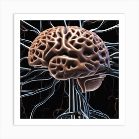 Brain With Wires 15 Art Print