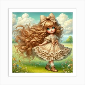 Little Girl With Long Hair 3 Art Print