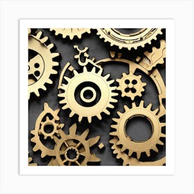 Golden Gears Art Print