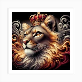 Lion With Crown Art Print