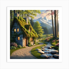 Cottage In The Forest 2 Art Print