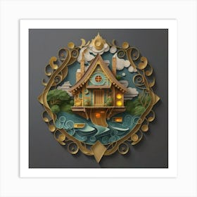 Fairytale House paper Art Art Print