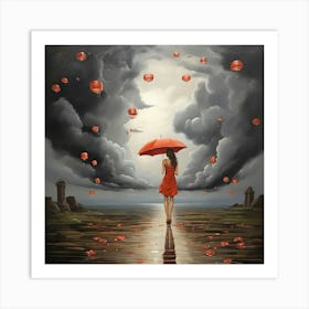 Red Lanterns art print Art Print