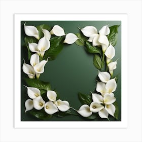 White Calla Lily Frame Art Print