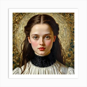 Girl With Black Hair Art Print