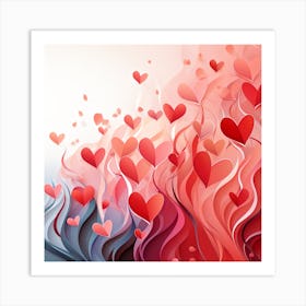 Valentine´s Day Hearts texture 2 Art Print